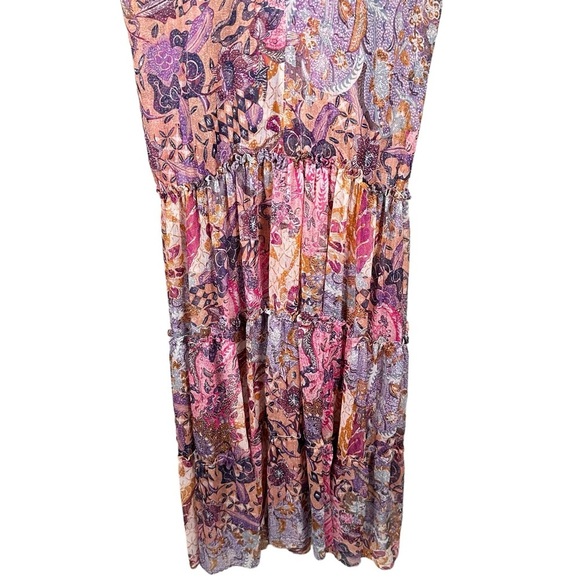 MISA LOS ANGELES Ilya Augusta Batik Tiered Ruffle Chiffon Midi Dress - Picture 11 of 15